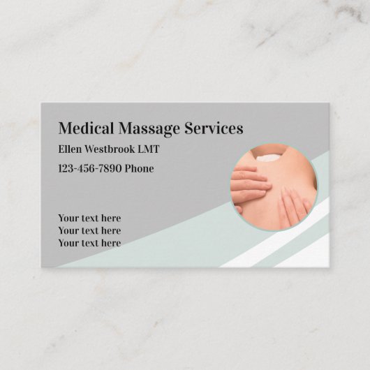 Carte De Visite Services de massage Médicale Moderne (Devant)