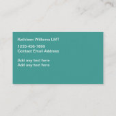 Carte De Visite Services de massage thérapeutique tendance (Dos)