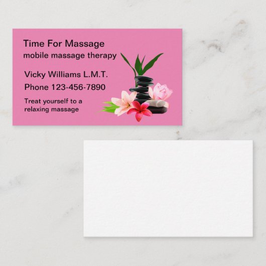 Carte De Visite Services de massage zen (Devant / Derrière)