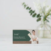 Carte De Visite Services de Ménage de Maison de Luxe Photo Vert (Debout devant)