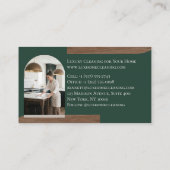 Carte De Visite Services de Ménage de Maison de Luxe Photo Vert (Dos)
