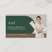 Carte De Visite Services de Ménage de Maison de Luxe Photo Vert (Devant)