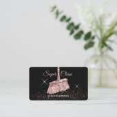 Carte De Visite Services de ménage Rose Gold (Debout devant)