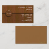 Carte De Visite Services de menuiserie aspect grain de bois (Devant / Derrière)