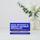 Carte De Visite Services de modernisation CVC et d'efficacité éner (Debout devant)