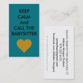 CARTE DE VISITE SERVICES DE NANNY/BABYSITTER (Devant / Derrière)