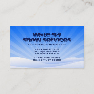 Carte De Visite services de neige blanche