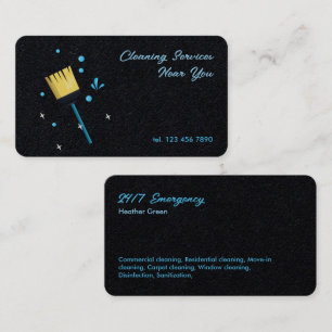 Carte De Visite Services de nettoyage 24h/24, 7j/7