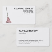 Carte De Visite Services de nettoyage 24h/24, 7j/7 (Devant / Derrière)