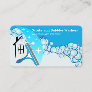 Carte De Visite Services de nettoyage à domicile   Bulles de savon