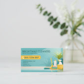 Carte De Visite Services de nettoyage à domicile Code QR jaune sar (Debout devant)