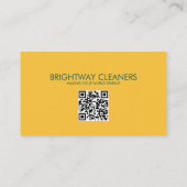 Carte De Visite Services de nettoyage à domicile Code QR jaune sar (Dos)