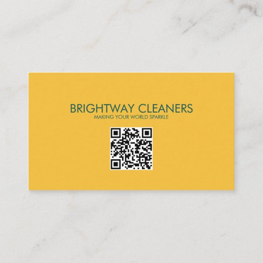 Carte De Visite Services de nettoyage à domicile Code QR jaune Tur (Dos)