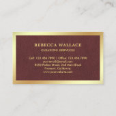 Carte De Visite Services de nettoyage à vide en cuir Faux (Dos)