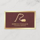 Carte De Visite Services de nettoyage à vide en cuir Faux (Devant)