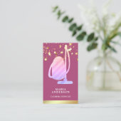 Carte De Visite Services de nettoyage à vide Gold Foil Rose (Debout devant)