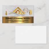 Carte De Visite Services de nettoyage | Accueil Icônes métalliques (Devant / Derrière)