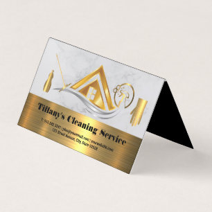 Carte De Visite Services de nettoyage   Accueil Icônes métalliques