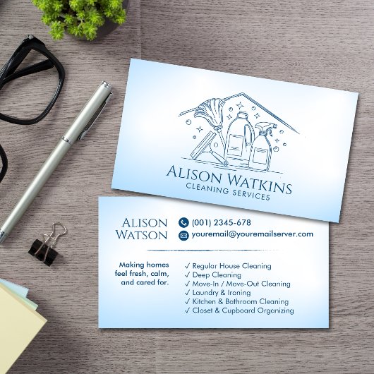 Carte De Visite Services de nettoyage - Art en ligne