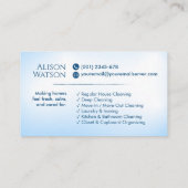 Carte De Visite Services de nettoyage - Art en ligne (Dos)