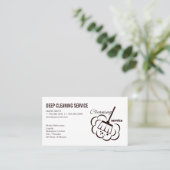 Carte De Visite Services de nettoyage | Balai et flic (Debout devant)