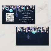 Carte De Visite Services de nettoyage Bleu Déchet de femme de ména (Devant / Derrière)