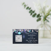 Carte De Visite Services de nettoyage Bleu Déchet de femme de ména (Debout devant)