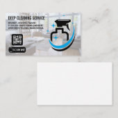 Carte De Visite Services de nettoyage | Bouteille Spray | Code QR (Devant / Derrière)