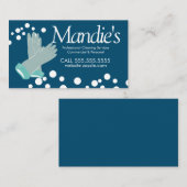 Carte De Visite Services de nettoyage Bulles Gants Bleus (Devant / Derrière)