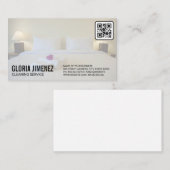 Carte De Visite Services de nettoyage | Chambre d'hôtel | Code QR (Devant / Derrière)