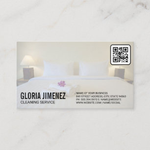 Carte De Visite Services de nettoyage Chambre d'hôtel Code QR