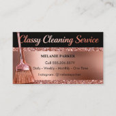 Carte De Visite Services de nettoyage classe Or Rose (Devant)