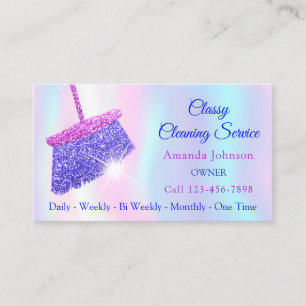 Carte De Visite Services de nettoyage classique Holographe Parties