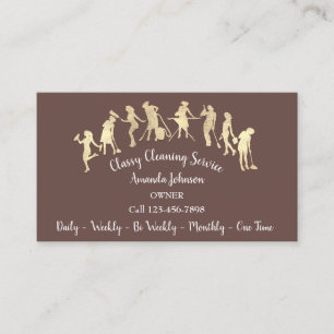 Carte De Visite Services de nettoyage classique Logo Gold Maid Bro
