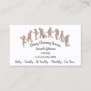 Carte De Visite Services de nettoyage classique Logo Rose Maid Whi