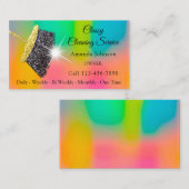 Carte De Visite Services de nettoyage classique Ombre Pink Gold Pa (Devant / Derrière)