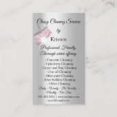 Carte De Visite Services de nettoyage classique Rose QRCode (Devant)