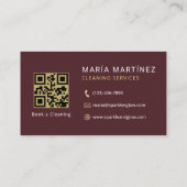 Carte de visite Services de nettoyage Code QR Bour (Dos)