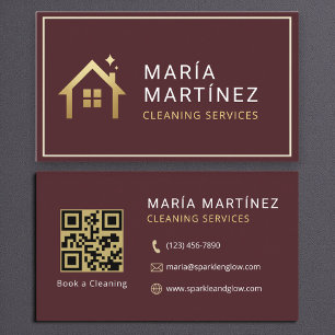 Carte de visite Services de nettoyage Code QR Bour