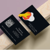 Carte De Visite Services de nettoyage Code Qr Cartoon commercial