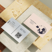 Carte De Visite Services de nettoyage Code Qr rose de la femme de