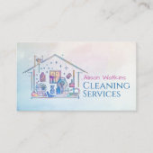 Carte De Visite Services de nettoyage - Conception de style aquare (Devant)