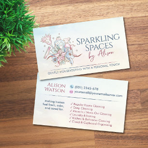 Carte De Visite Services de nettoyage - Conception de style aquare
