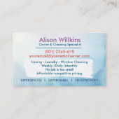 Carte De Visite Services de nettoyage - Conception de style aquare (Dos)