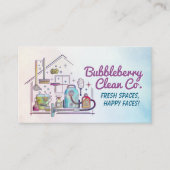 Carte De Visite Services de nettoyage - Conception de style aquare (Devant)