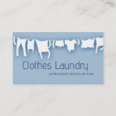 Carte De Visite Services de nettoyage de blanchisserie Bleu simple (Devant)