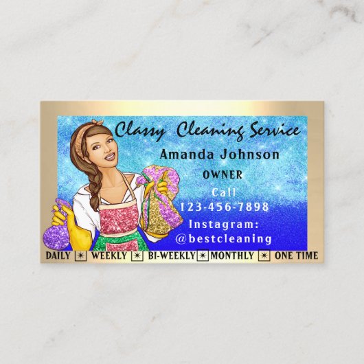 Carte De Visite Services De Nettoyage De Bureau Classy House Maid (Devant)