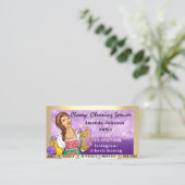 Carte De Visite Services De Nettoyage De Bureau De Maison Classiqu (Debout devant)