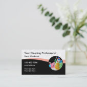Carte De Visite Services de nettoyage de bureau modernes (Debout devant)