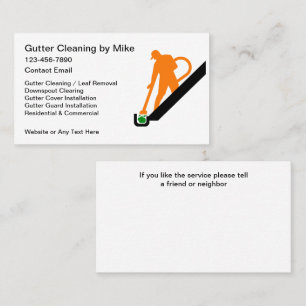 Carte De Visite Services de nettoyage de gouttières Résidentiel Co
